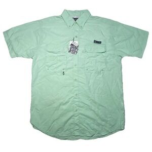 Spicy Tuna Performance Fishing Shirt Mens Large‎ Mint Green Short Sleeve Vented